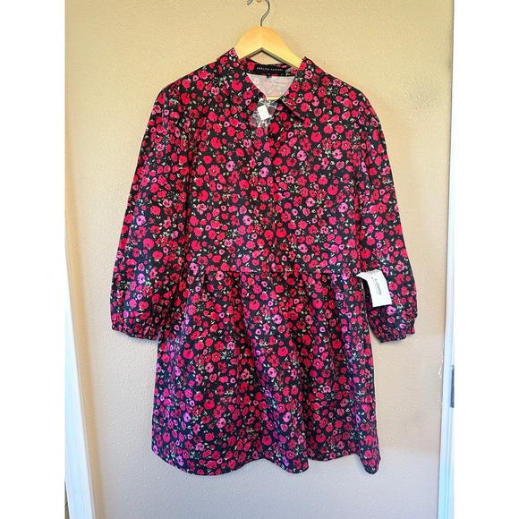 English Factory Dresses & Skirts - English Factory Floral Print Mini Dress Long Sleeve Collared Casual Women's
